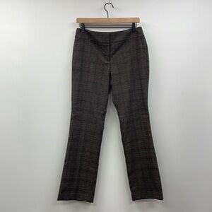 Ann Taylor Curvy Tartan Plaid Mid-Rise Straight Boot Trouser Pant Grey 4 Petite